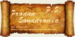 Prodan Sanadrović vizit kartica